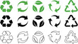 © Asia - Recycle symbols. Recycling arrow icon set. Reusing symbols. Recycling label collection. Recycle badge. Recycling icons. Recycle, reuse and reduce icons.