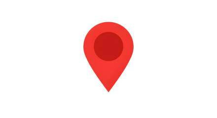 Fototapete - Red Location Pointer Icon Isolated on White Background Ideal for Mapping Application Interface