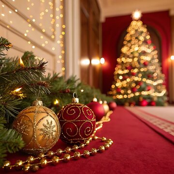 christmas card with christmas tree