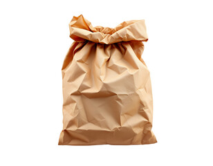 Poster - A Crumpled Paper Bag with a Rustic Appeal Sitting on a Table Against a Plain Background