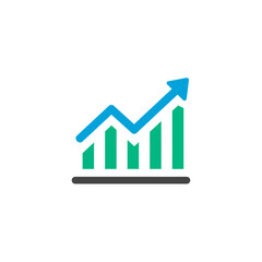 Poster - Growth Chart: A dynamic and vibrant upward-trending graph, symbolizing progress and success in the business world, indicating the increase of data. 