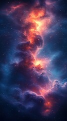 Wall Mural - Beautiful cosmic nebula with vibrant colors and swirling gas clouds in deep space during the night sky