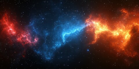Wall Mural - Colorful interstellar clouds showcasing vibrant cosmic gases in deep space atmosphere