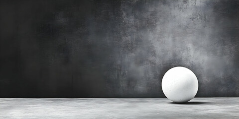 Fototapete - Marble Sphere on Smooth Surface in Soft Light Against Gray Textured Backdrop