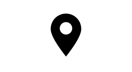 Fototapete - Black Location Icon on White Background Simple and Clean Design for Mapping and Navigation