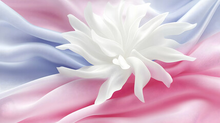 Fototapete - Multicolored Flower Petal Mandala with a White Center on Soft Shaded Background