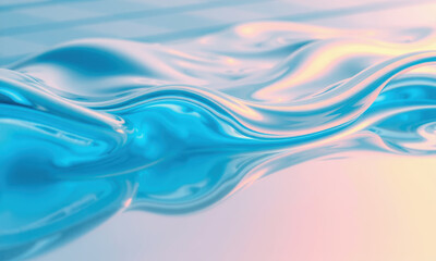 Poster - serene and fluid representation of water, showcasing smooth waves and glossy surface that reflects l