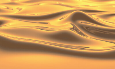 Poster - smooth, golden surface creates mesmerizing visual effect, resembling flowing liquid or quantum fluid