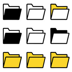 Poster - Set of 12 folder icons in various colors
