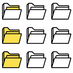 Poster - Set of 12 folder icons in various colors