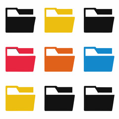 Poster - Set of 12 folder icons in various colors