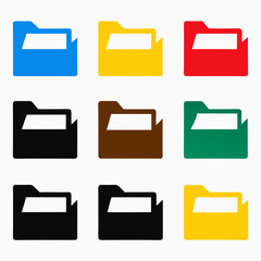 Poster - Set of 12 folder icons in various colors