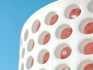 Fototapete - Turquoise Circular Lattice with Repeating Cutout White Surface in Graphic Design Element