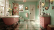 © Raphael - Salle de bain rétro des années 1950 – style américain vintage