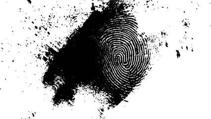 Wall Mural - vector black fingerprint grunge. abstract fingerprint design with a grunge texture, vector white and