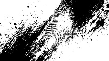 Wall Mural - vector black fingerprint grunge. abstract fingerprint design with a grunge texture, vector white and