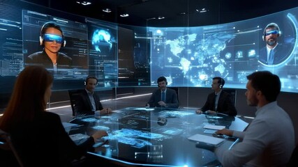 Poster - Futuristic Business Meeting: Virtual Collaboration and Global Reach