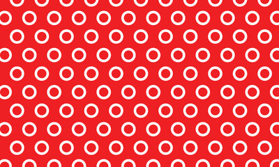 Poster - abstract outline white dot pattern on red.