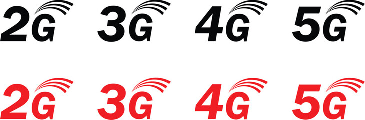 Poster - set of wi-fi network connection 2g 3g 4g 5g business symbol . wireless communication. vector illustration.