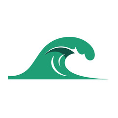 Poster - Stylized ocean wave design in flat style showcasing movement and energy vector illustration