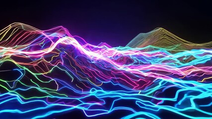 Poster - A Massive Neon Tide: Stunning 4K Wallpaper Background Design for Digital Aesthetics