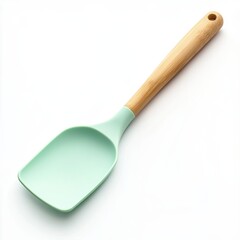 Mint spatula handle on white background.