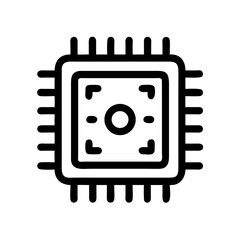 Poster - Microchip Icon Representing Hardware Processor and Digital Computing