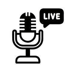 Poster - Microphone Icon Representing Broadcasting and Live Audio Recording