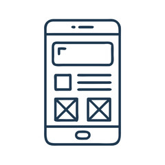 Poster - Mobile Interface Wireframe Icon Representing App UI Design and User Experience Planning