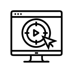 Fototapete - Monitor with Target and Cursor Icon Representing Digital Marketing and User Interaction Analytics
