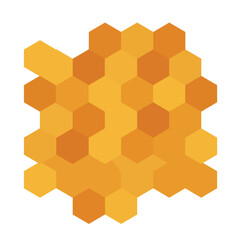 Poster - Honeycomb pattern design in warm tones featuring flat geometric shapes vector art