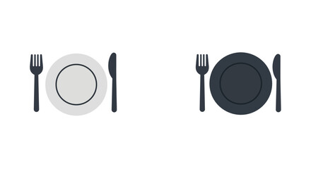 Poster - Plate and cutlery transition from light to dark in minimal vector illustration