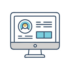 Leinwandbilder - Monitor with User Interface Icon Representing Digital Dashboard and Screen-Based Interaction