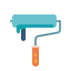 Aufkleber - Paint Roller Icon Representing Wall Painting and Home Improvement