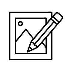 Aufkleber - Pencil Drawing Icon Representing Illustration and Creative Sketching


