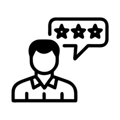 Aufkleber - Person with Stars Icon Representing Customer Feedback and User Rating Experience
