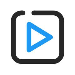 Fototapete - Play Button Icon Representing Media Playback and Digital Streaming Control