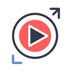 Poster - Play Button Icon Representing Media Playback and Digital Streaming Control