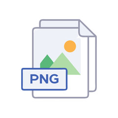 Leinwandbilder - PNG File Format Icon Representing Raster Image and Transparent Background Graphics