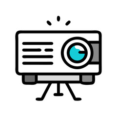 Aufkleber - Projector Icon Representing Film Projection and Visual Media Display