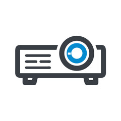 Poster - Projector Icon Representing Film Projection and Visual Media Display