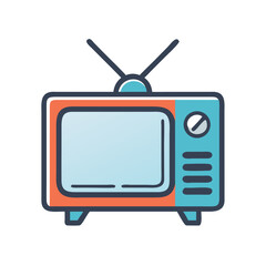 Poster - Retro Television Icon Representing Classic TV Entertainment and Vintage Broadcast Media