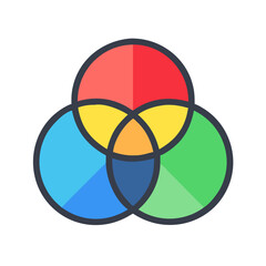 Poster - RGB Color Model Icon Representing Digital Color Mixing and Screen Display Technology

