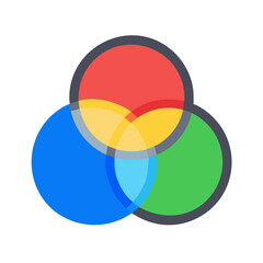 Aufkleber - RGB Color Model Icon Representing Digital Color Mixing and Screen Display Technology

