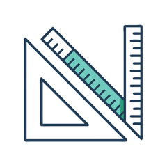 Leinwandbilder - Ruler and Triangle Icon Representing Precision and Geometric Measurement Tools