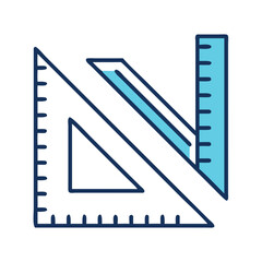 Leinwandbilder - Ruler and Triangle Icon Representing Precision and Geometric Measurement Tools