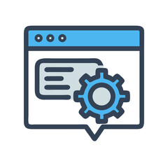Poster - Settings Panel with Message Icon Representing Communication Preferences and System Configuration