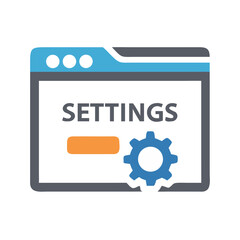 Poster - Settings Panel with Message Icon Representing Communication Preferences and System Configuration