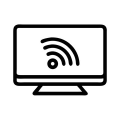 Poster - Smart TV with Signal Icon Representing Streaming and Media Content