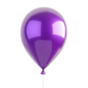 A single shiny purple balloon floats joyfully against a vibrant background